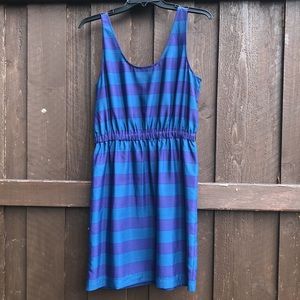 NWT LOFT Two Toned Blue/Purple Striped Dress